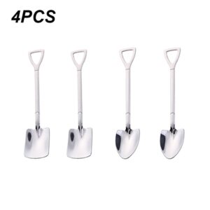 4 PCs Shovel Spoon Stainless Steel Tea Spoon Creative Coffee Spoon Ice Cream Dessert Spoon Tableware Tableware Set