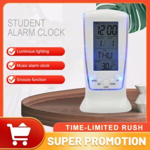 510 Mini Small Alarm Clock Led Luminous Music Alarm Mute Lazy Electronic Clock with Temperature Alarm Clock