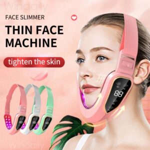 Facial Lifting Device LED Photon Therapy Facial Slimming Vibration Massager Double Chin V Face Shaped Cheek Lift Belt Machine