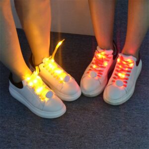 In Stock Luminous Shoelace ABS Shoelace Luminous Led Shoelace Outdoor Sports Flashing Nylon Luminous Led Shoelace