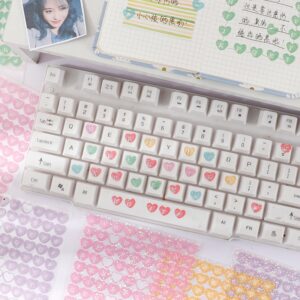 Random One Color Card Keyboard Laser Series Notebook Stick Small Pattern Dazzle Color Label Decoration Heart Sticker Symbol