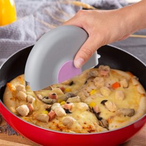 Washable Pizza Knife Household Kitchen Gadget Creative round Roller Knife Stainless Steel Pancake Knife